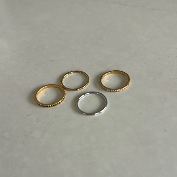 Madewell Jewelry - Madewell Gold and Silver Minimalist Ring Set